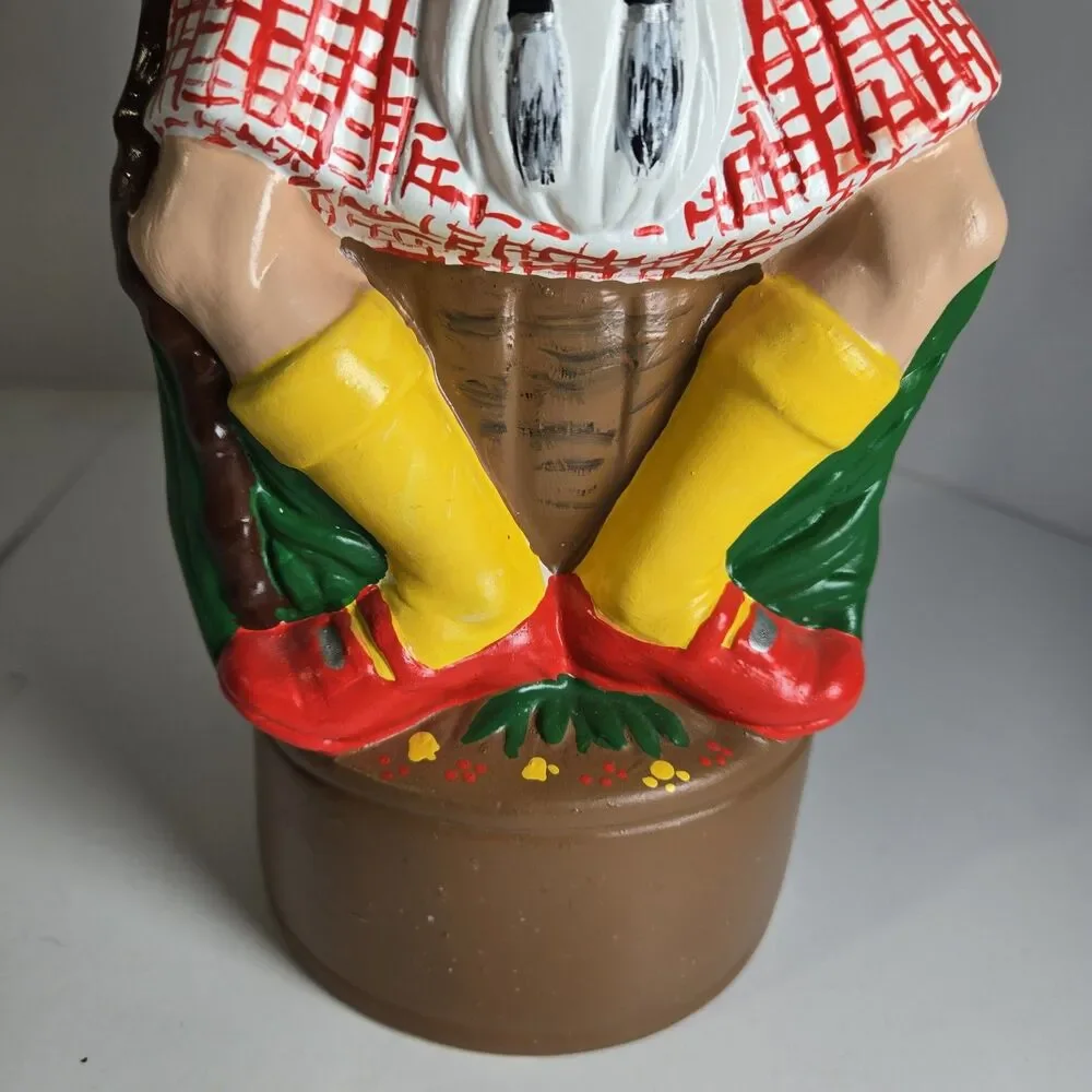 Vintage Ceramic Scottish Man on Barrel Decanter – Hand Painted Barware Figurine